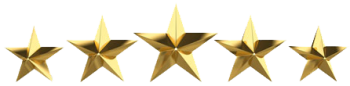 Five gold stars — 4.9 average patient rating